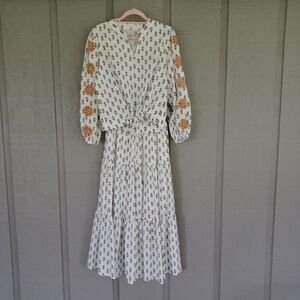 Solitaire 2 Pieces Floral Long Sleeve Tiered Maxi Skirt Set Size S Women Boho